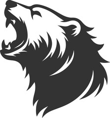 Silhouette of a polar bear animal vector black illustration