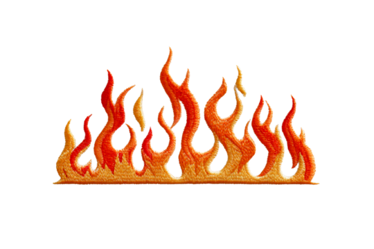 Bright orange flames with a transparent background for design use