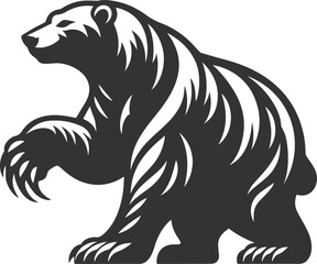 Silhouette of a polar bear animal vector black illustration