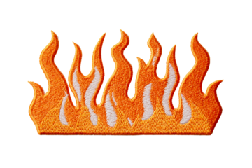 Stylized orange flame design with transparent background for crafts