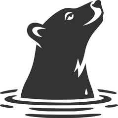 Silhouette of a polar bear animal vector black illustration