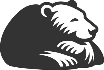 Silhouette of a polar bear animal vector black illustration