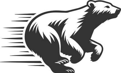 Silhouette of a polar bear animal vector black illustration