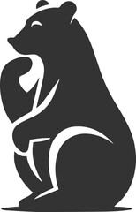 Silhouette of a polar bear animal vector black illustration