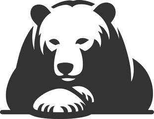 Silhouette of a polar bear animal vector black illustration