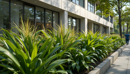 Preview Crop Find SimilGreen plants outside the office building
