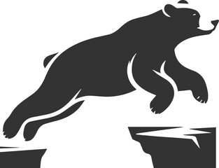 Silhouette of a polar bear animal vector black illustration