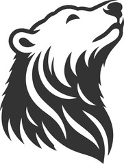 Silhouette of a polar bear animal vector black illustration