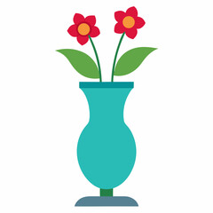 Obraz premium Elegant Flower Vase Vector | Generative AI Linocut Silhouette Design