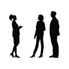 Corporate Business Team Silhouette Illustration Vector