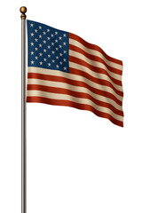Obraz premium american flag isolated on white, independence day of america