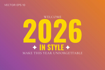 Welcome 2026 Purple and Orange New Year Poster Design