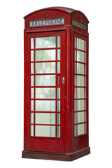 Classic Red Telephone Booth Isolated Png Background, London Telephone Booth