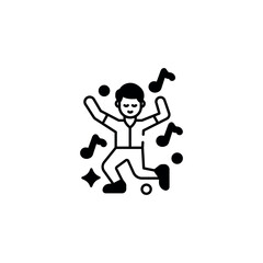 Dancer icon design with white background stock illustration