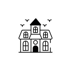 Haunted House icon design with white background stock illustration