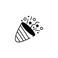 Popper icon design with white background stock illustration