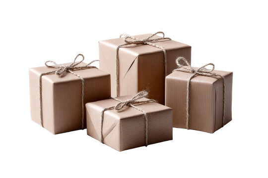 Gift packages arranged on a transparent background for decoration