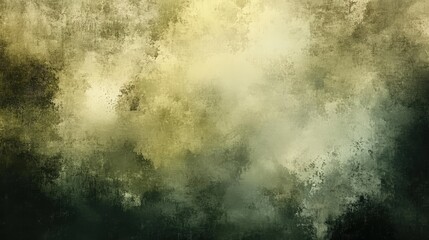 Abstract textured background with shades of green, yellow, and beige, giving a grunge, vintage, and artistic appearance.