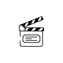Clapperboard icon design with white background stock illustration