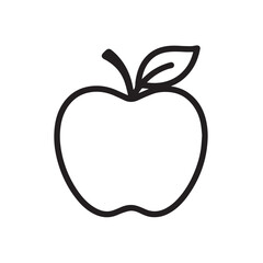Delicious apple line art icon for apps and websites