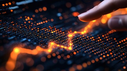 Finger touches digital data stream