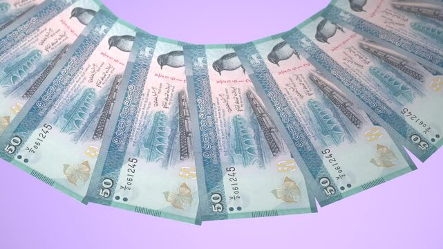 Winsome Looping Design of 50 rupees Currency of Sri Lanka
