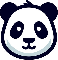 Cute Panda Face Vector Illustration  Cartoon Animal Head Logo