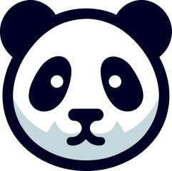 Cute Panda Face Vector Illustration  Cartoon Animal Head Logo