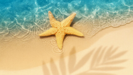 beach starfish, ocean shore, tropical nature, summer seaside vibes
