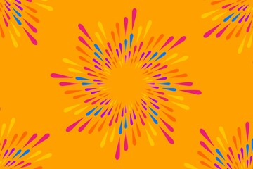 Abstract explosion of colorful flower and star vector patterns 