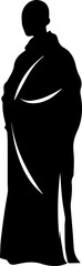 Monk Character Vector Illustration, Minimalist Religious Figure in Robe