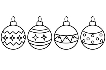 Minimalist Christmas Bauble Line Art Vector