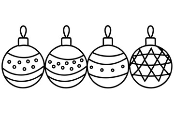 Minimalist Christmas Bauble Line Art Vector