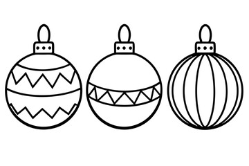 Minimalist Christmas Bauble Line Art Vector