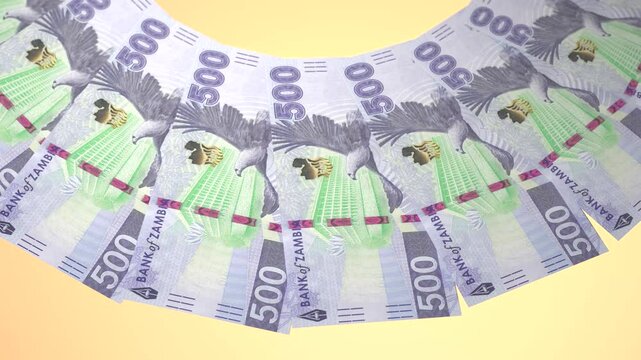 Captivating Looping Design of 500 kwacha Currency of Zambia