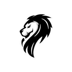 abstract lion head icon logo design