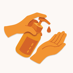 wash hands with hand sanitizer. vektor