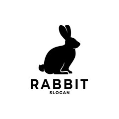 rabbit silhouette logo illustration