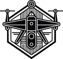 Blueprint Style Line Art Drone