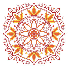 Detailed circular mandala art for meditation, yoga and mindfulness concepts