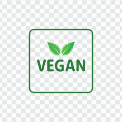 Vegan symbol with green leaves promoting plant-based lifestyle, eco-conscious choices, and sustainability.