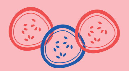 Cute appetizing Vegetables collection. Decorative abstract horizontal banner with colorful doodles. Hand-drawn modern illustrations with Vegetables, abstract elements.	