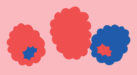 Appetizing fruit and berries collection. Decorative abstract horizontal banner with colorful doodles. Hand-drawn modern illustrations with fruit and berries, abstract elements. Abstract series	
