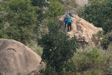 rock climber on the cliff