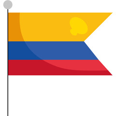Colombian national flag in flat vector style