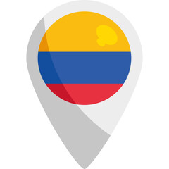 Colorful Colombia Flag Pin Vector Illustration