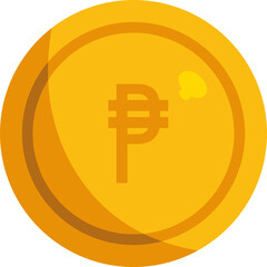 Flat style illustration of Colombian peso coins