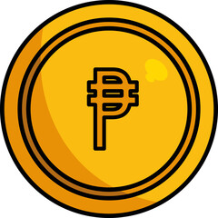 Flat style illustration of Colombian peso coins