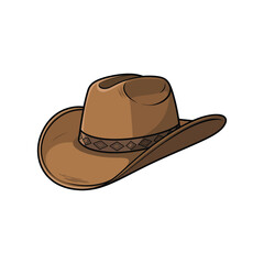 Brown Cowboy Hat Illustration Western Fashion Accessory Design