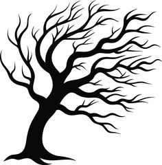 Windswept Tree Silhouette